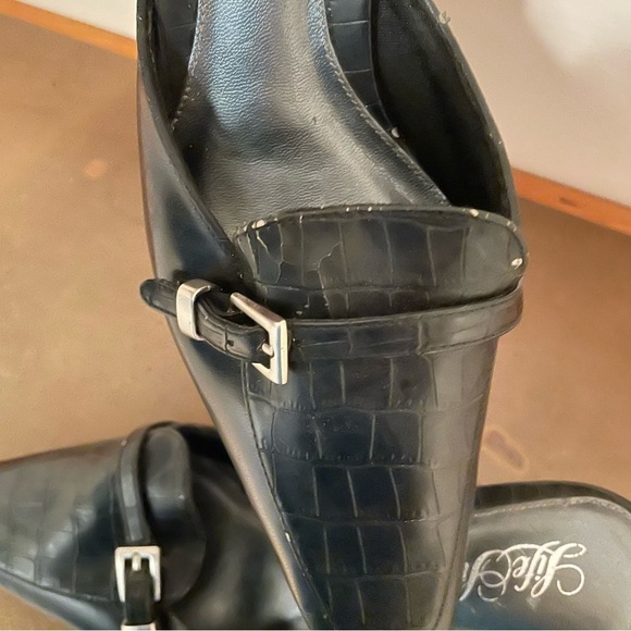 Life Stride black croc embossed buckle kitten heel size 10 - Picture 10 of 14